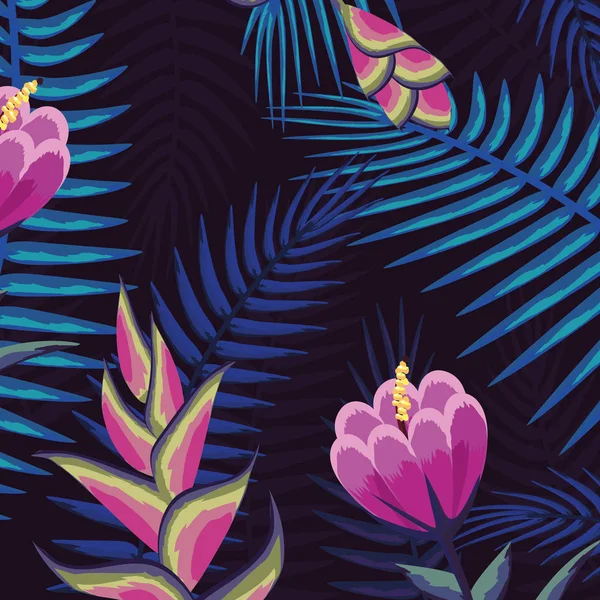 Motif floral sans couture dessin animé — Image vectorielle