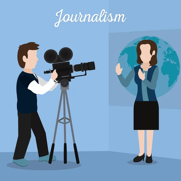 Periodismo y periodista — Vector de stock