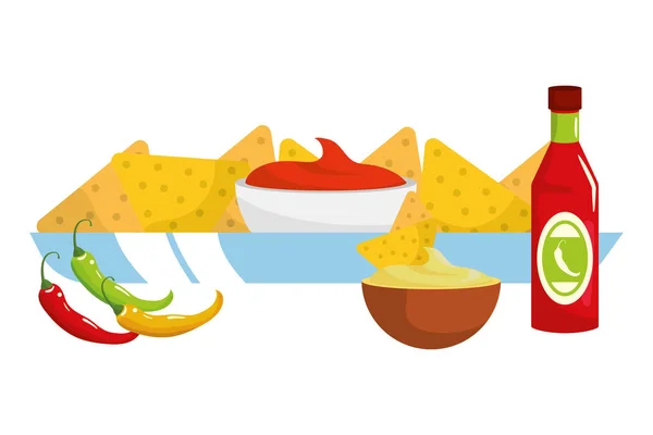 Deliciosa comida mexicana de dibujos animados — Vector de stock