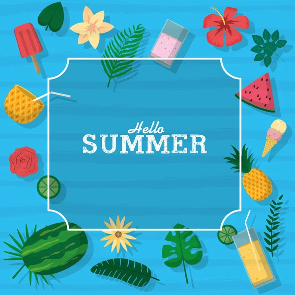 Hello summer card — Stock Vector