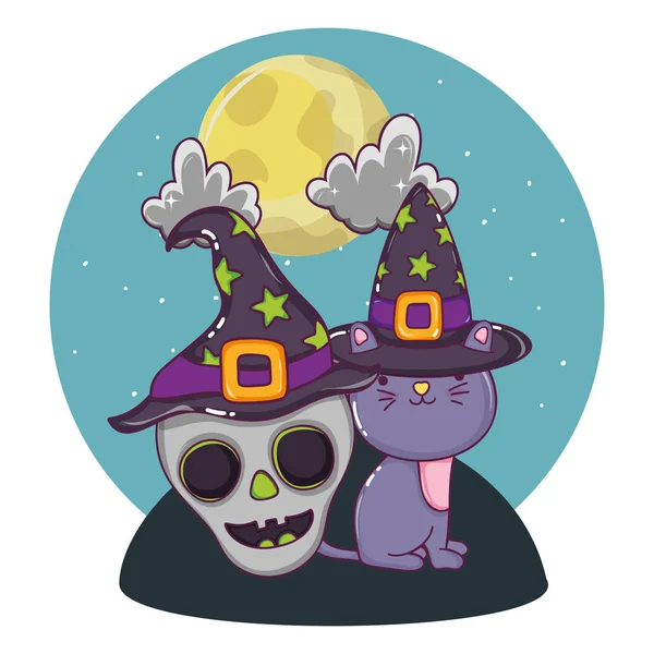 Halloween desenhos animados bonitos — Vetor de Stock