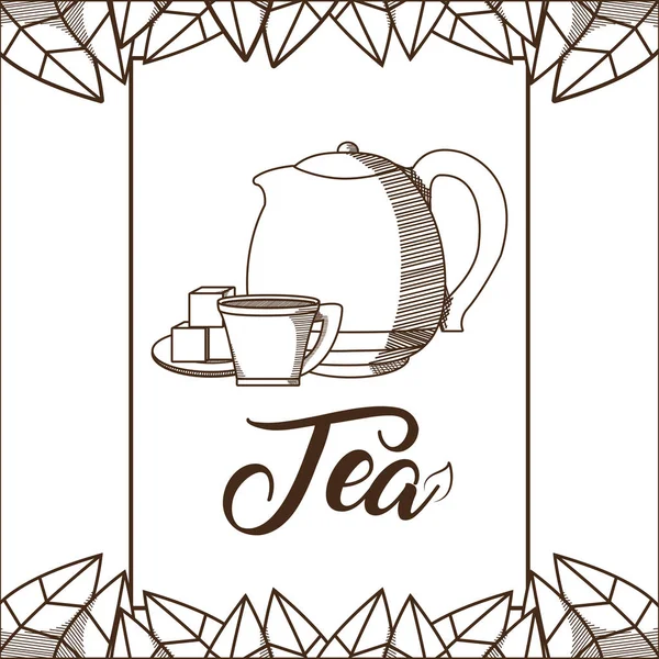 Bebida de té natural — Vector de stock