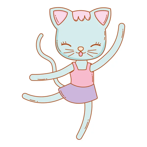 Kitty cat fastställa tecknad — Stock vektor
