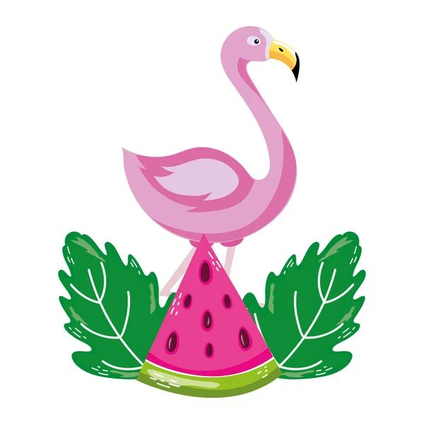Tropikalne ptak flamingo — Wektor stockowy