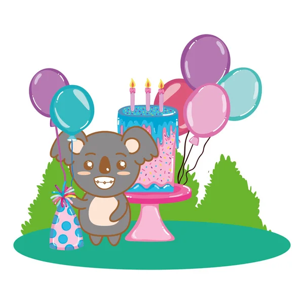 Anniversaire animal dessin animé — Image vectorielle