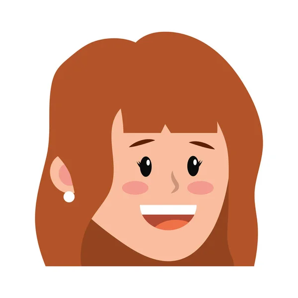 Cara de mujer sonriendo — Vector de stock