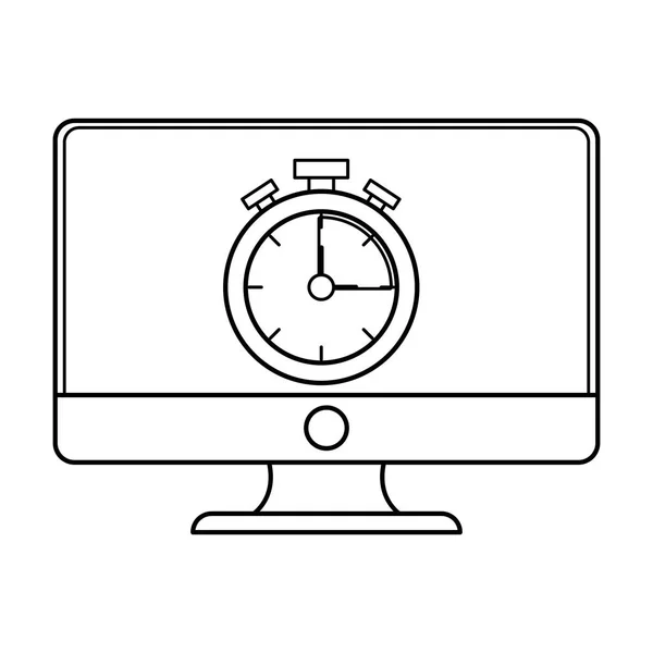 Technológia számítógép képernyő rajzfilm — Stock Vector