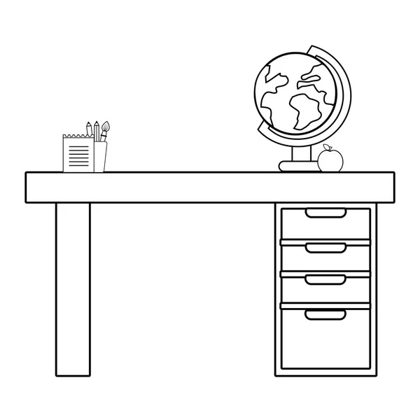 Progettazione di forniture scolastiche isolate — Vettoriale Stock