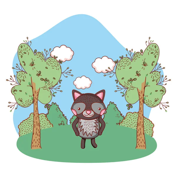 Lindo animal al aire libre de dibujos animados — Vector de stock