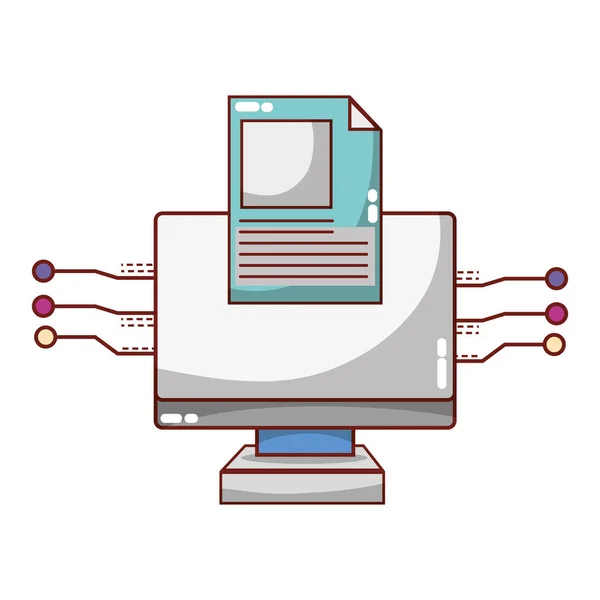 Technologie computing cartoon — Stockvector