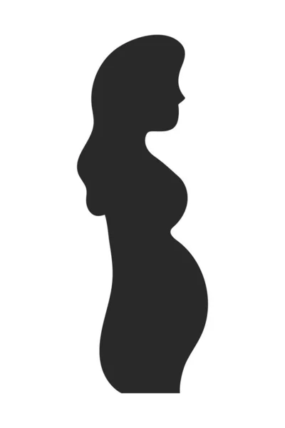 임신 한 여자의 실루엣 — 스톡 벡터