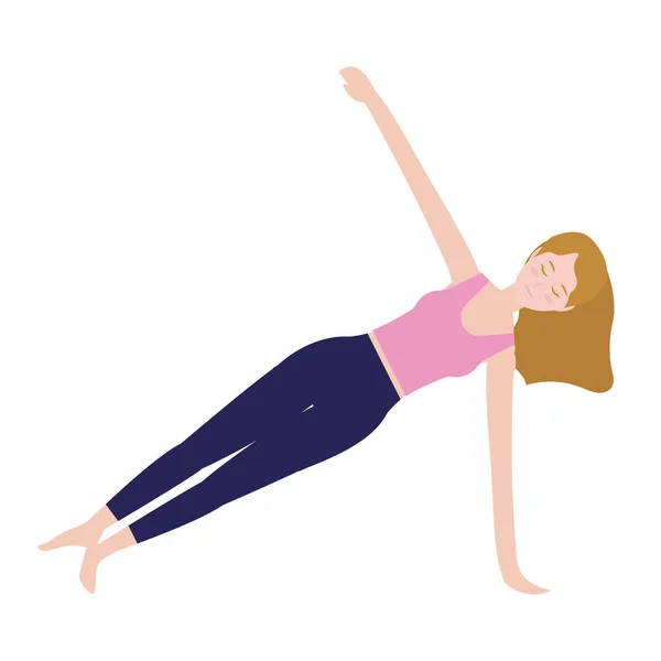 Vrouw en yoga — Stockvector