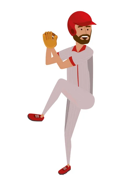 Гравець мультфільм бейсбол — стоковий вектор