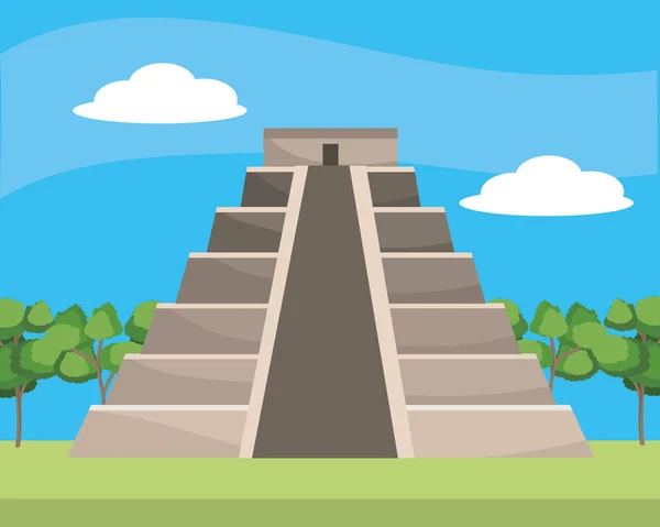 Monumento a la pirámide maya — Archivo Imágenes Vectoriales