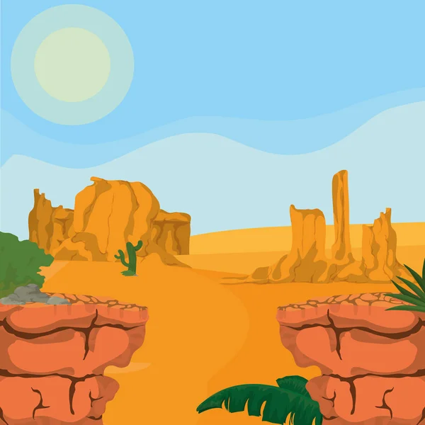 Karikatur Wüstenlandschaft — Stockvektor