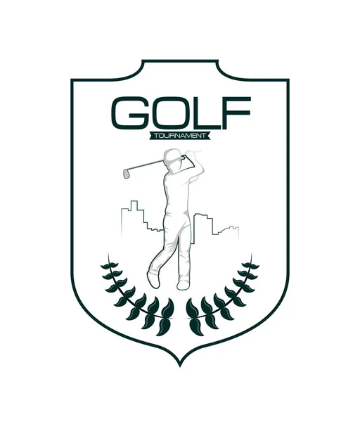 Golf torneo deportivo — Vector de stock