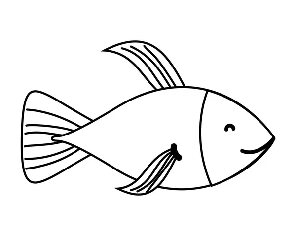 Очертания милых тропических рыб — стоковый вектор