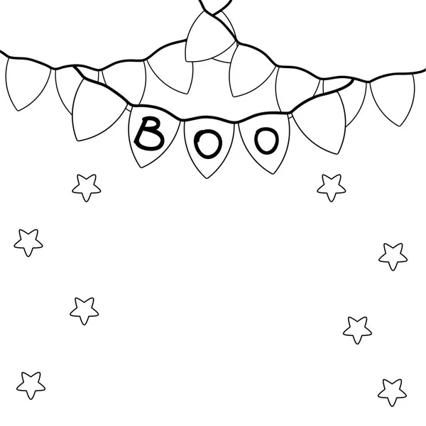 Delinear banderas de fiesta con estrellas para la decoración de Halloween — Vector de stock