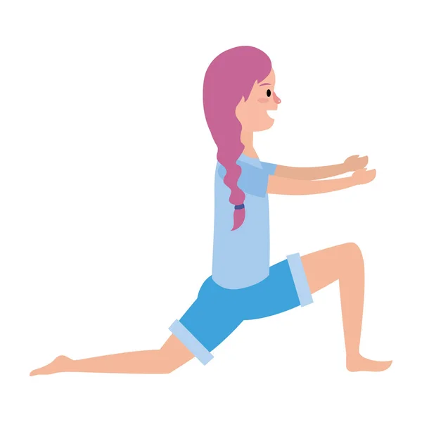 Pratik Yoga kadın uygun — Stok Vektör