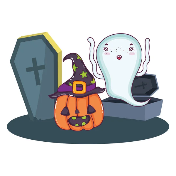 Halloween cute cartoons — Stock Vector