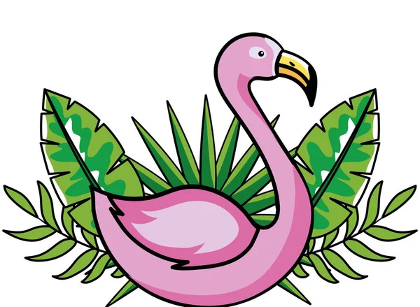 Rózsaszín flamingó rajzfilm — Stock Vector