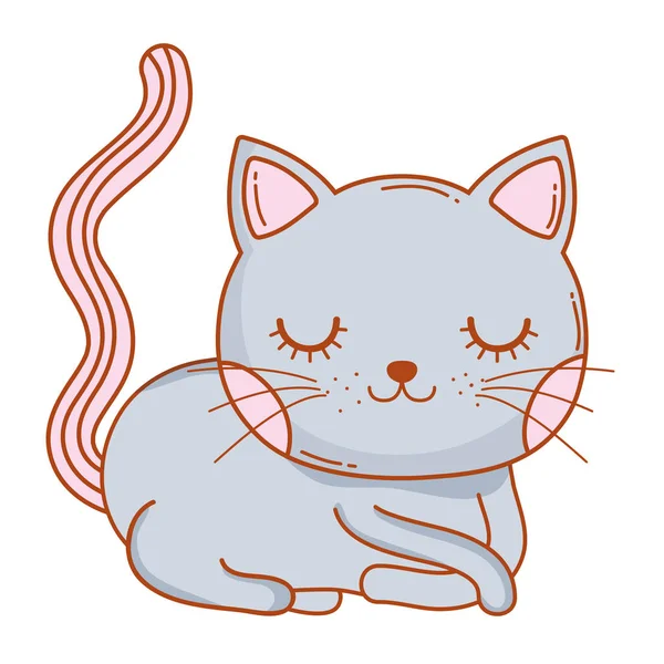 Gatito gato acostarse dibujos animados — Vector de stock