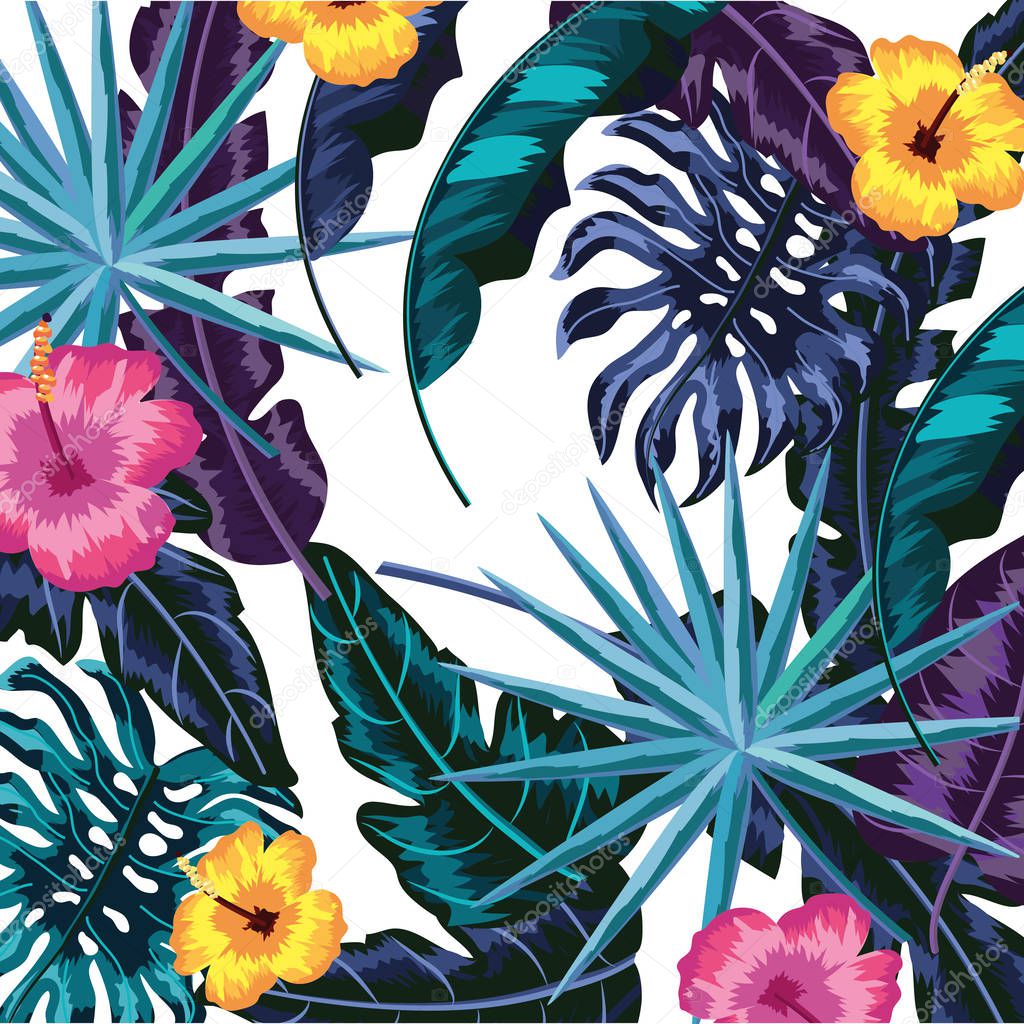 Tropical flowers background