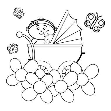 siyah-beyaz yeni doğan bebek arabası