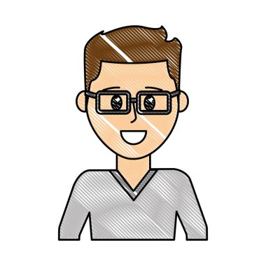 rendelenmiş adam gözlüklü zarif forması ile