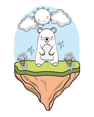 Ayı vahşi hayvan çizgi film