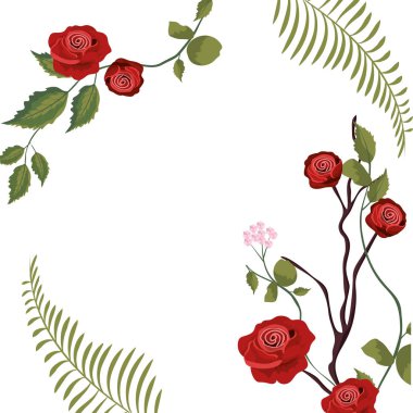 doğa gül bitki dalları yaprakları ile