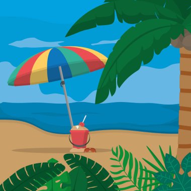 güzel bir plaj sahne