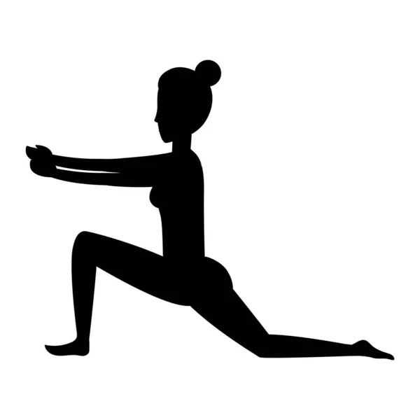 Mujer y yoga — Vector de stock