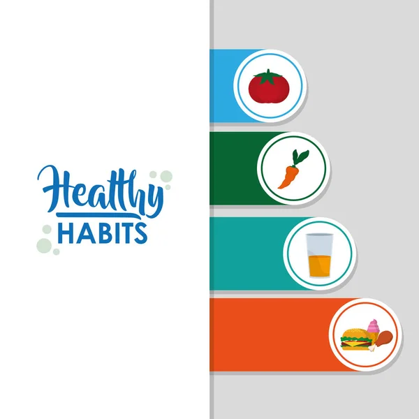 Healthy habits lifestyle — Stock Vector