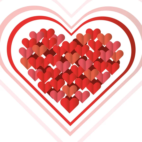 Valentines day heart cartoon — Stock Vector