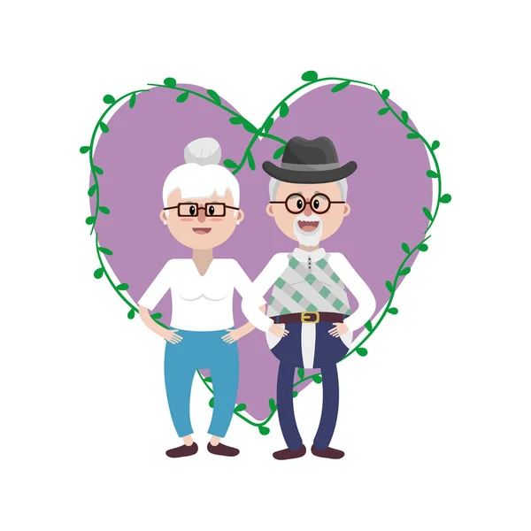 Bande dessinée couple âgé — Image vectorielle