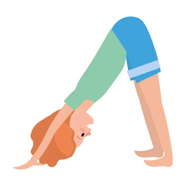 Fit Woman Practicando Yoga — Vector de stock