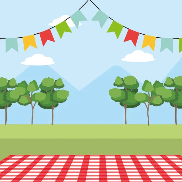 Picnic on park — Stock Vector