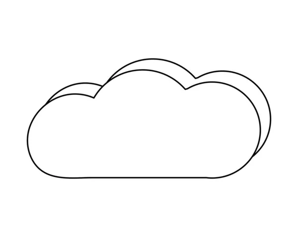 Τεχνολογία διακομιστή σύνδεσης σύννεφο δεδομένων περίγραμμα — Διανυσματικό Αρχείο