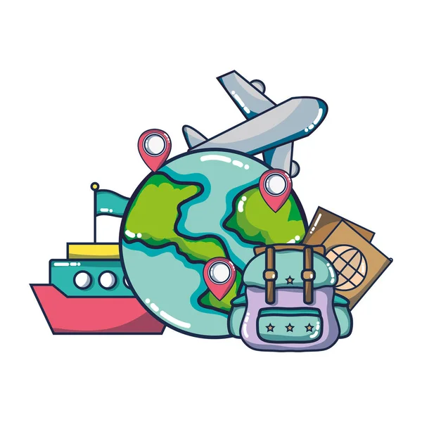 Vakantie trip cartoon — Stockvector