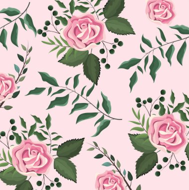 dalları ile egzotik gül yaprakları arka plan