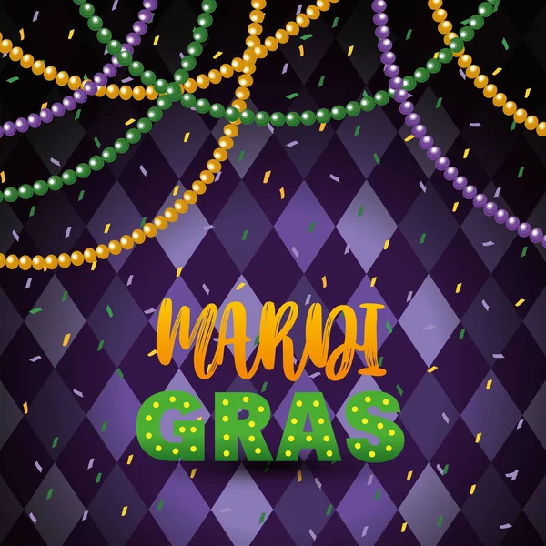 Bolas de colar para celebração de mardi gras —  Vetores de Stock