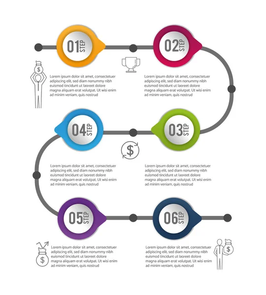 Infographic 비즈니스 데이터 프로세스 정보 — 스톡 벡터