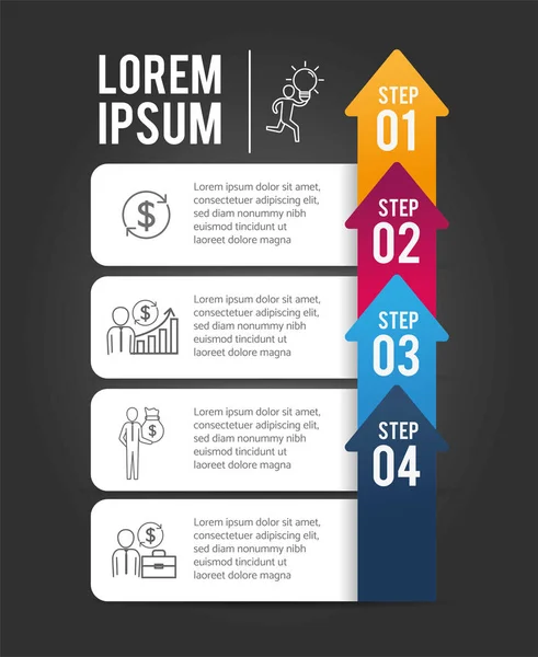 Infografik Geschäftsinformationen Projektplan — Stockvektor