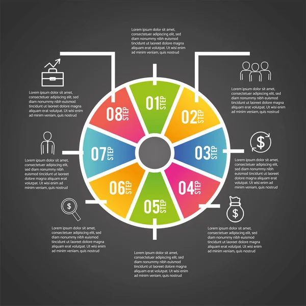 전략 사업 infographic 데이터 정보 — 스톡 벡터