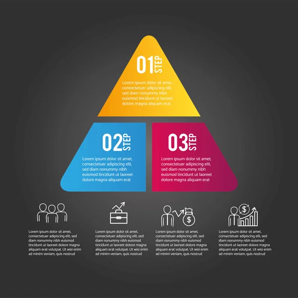 Obchodní infografika strategie datové informace — Stockový vektor