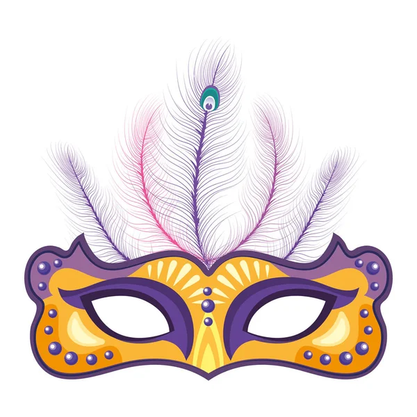 Mask with feather — Stock Vector