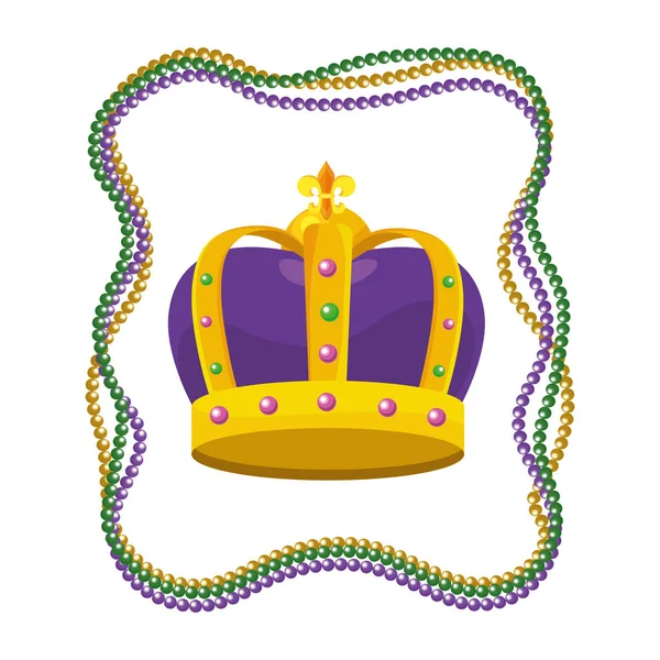 Bejeweled crown with beads — Stock Vector