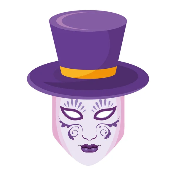 Top hat with mask — Stock Vector