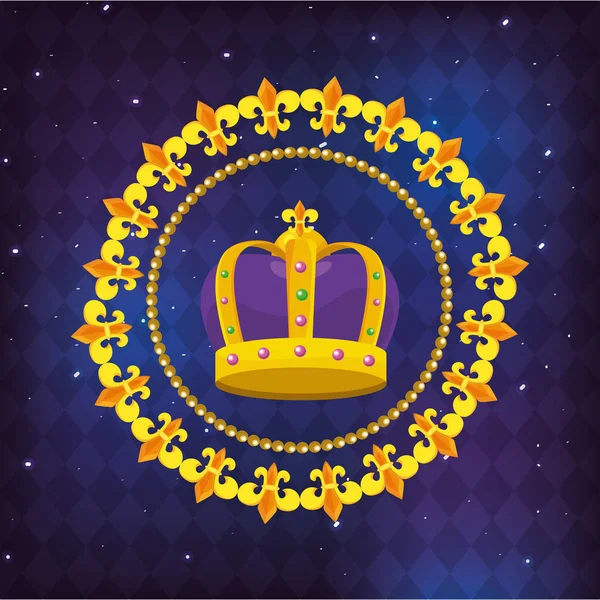 Bejeweled coroa redonda ícone —  Vetores de Stock